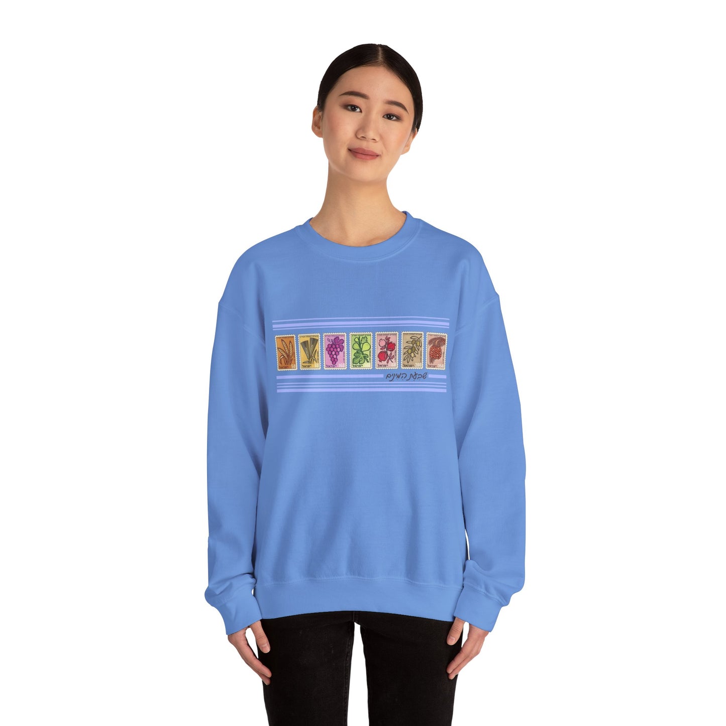Shivat HaMinim Seven Species Vintage Israeli Stamp Sweatshirt