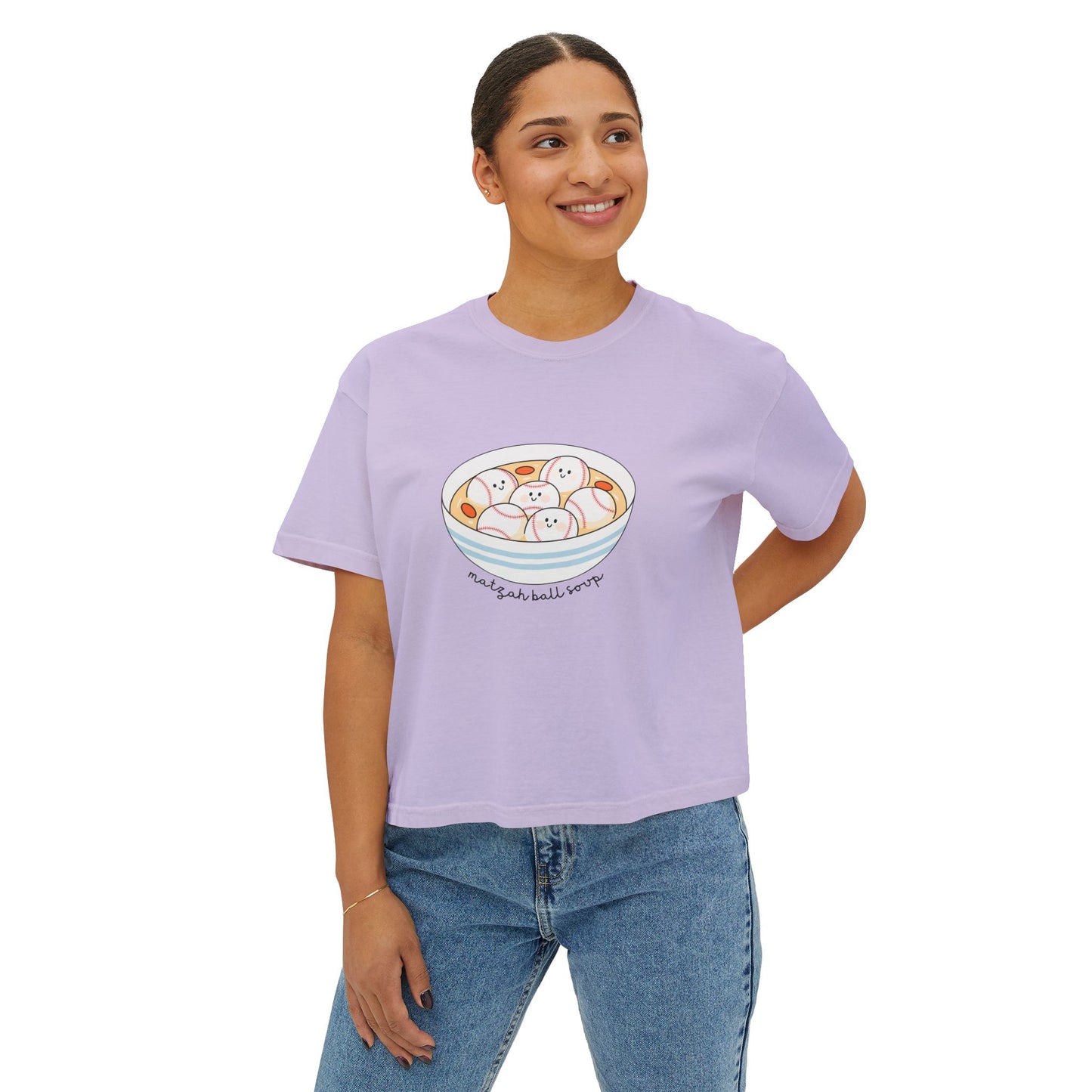 Matzah Ball Baseball Soup Comfort Colors Boxy Tshirt