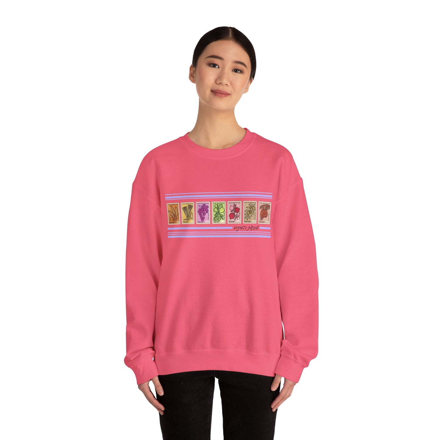 Shivat HaMinim Seven Species Vintage Israeli Stamp Sweatshirt