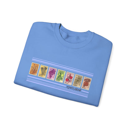 Shivat HaMinim Seven Species Vintage Israeli Stamp Sweatshirt
