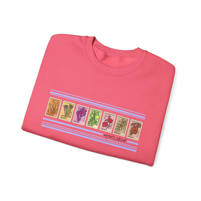 Shivat HaMinim Seven Species Vintage Israeli Stamp Sweatshirt