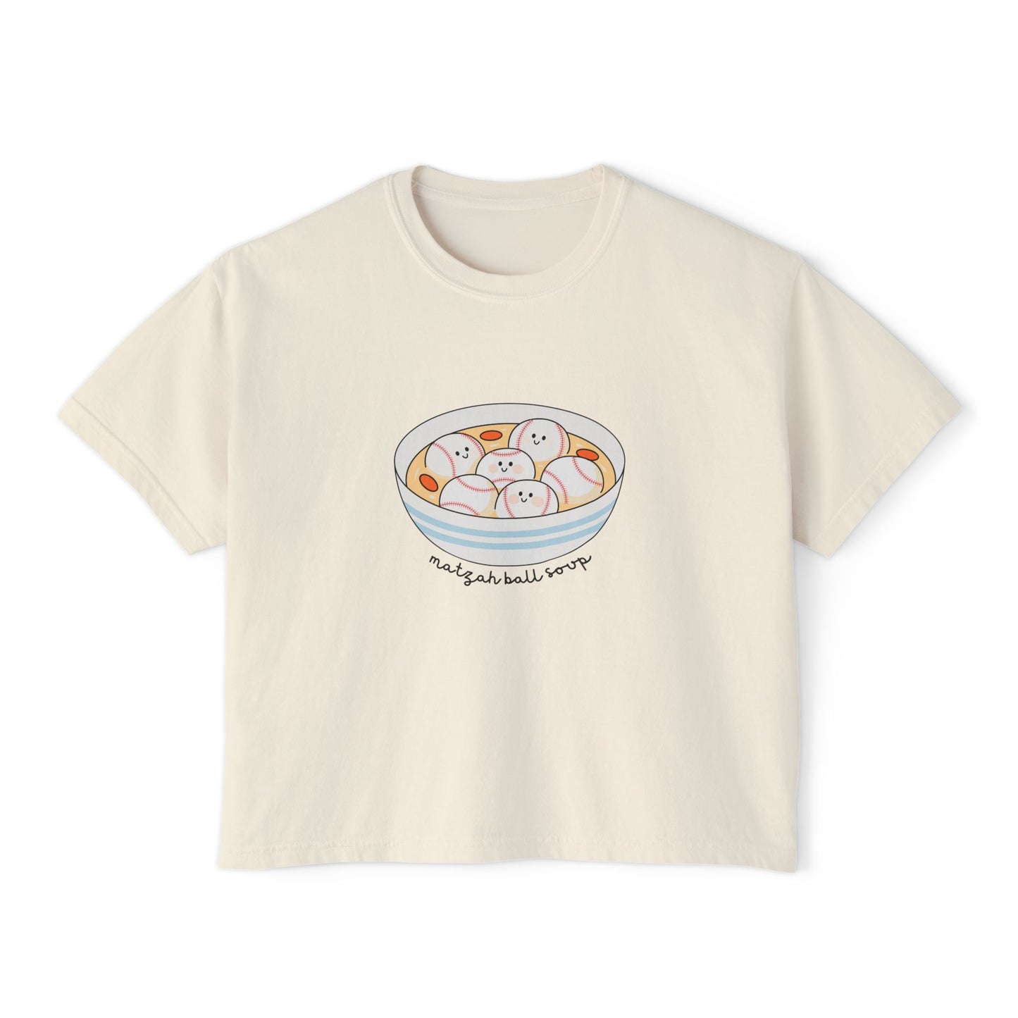 Matzah Ball Baseball Soup Comfort Colors Boxy Tshirt