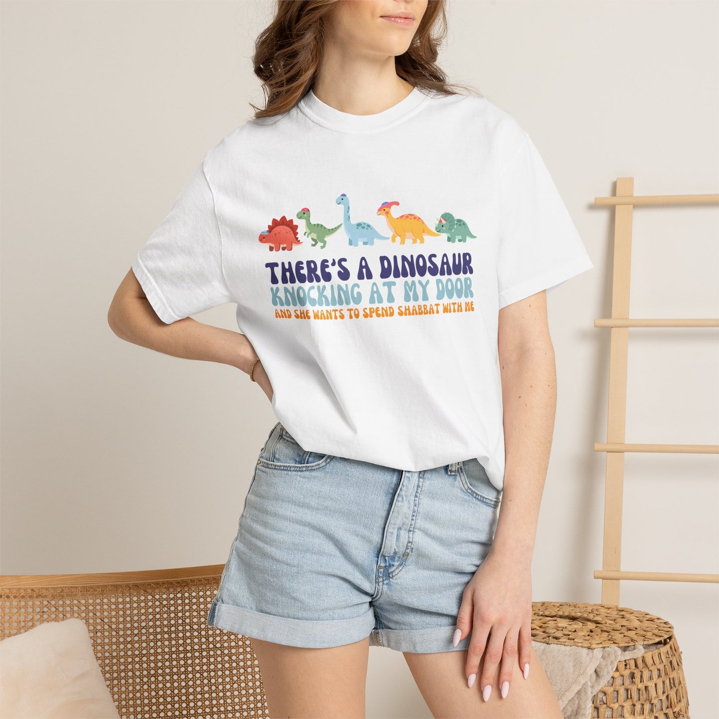 Tot Shabbat Dinosaur Adult TShirt