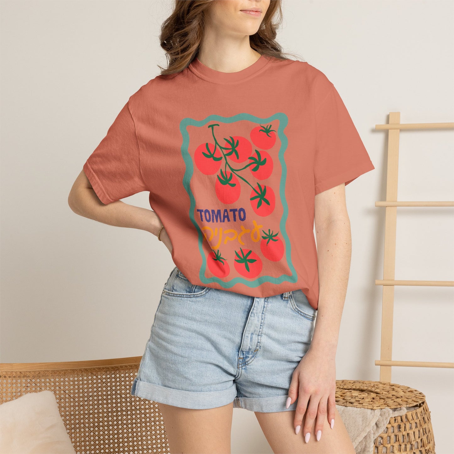 Tomato Hebrew Illustration Summer Fruit Tshirt | Jewish Trendy Tee
