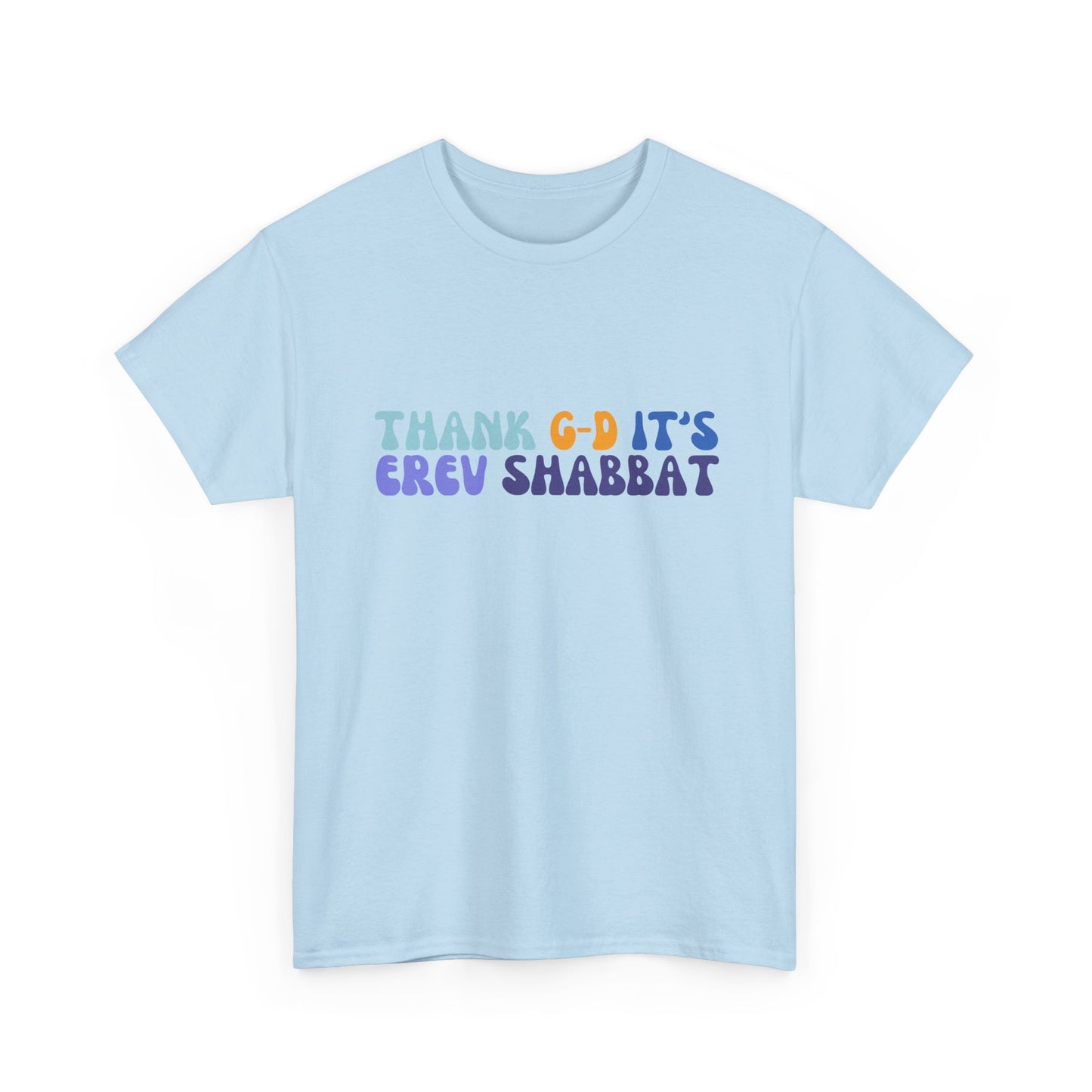Thank Gd It's Erev Shabbat Retro Typography TShirt | Friday Night Shabbat Shirt | Funny Jewish Shirt