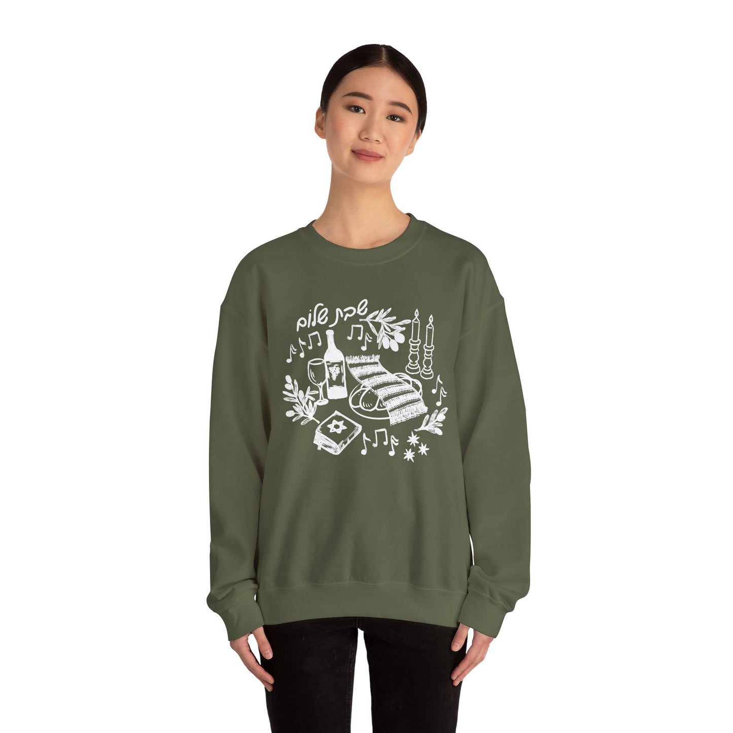 Shabbat Shalom Crewneck Sweatshirt