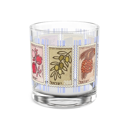 Shivat HaMinim Seven Species Vintage Israeli Stamp Rocks Glass, 10oz