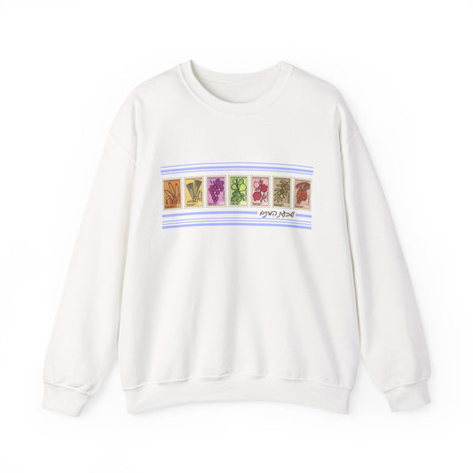 Shivat HaMinim Seven Species Vintage Israeli Stamp Sweatshirt