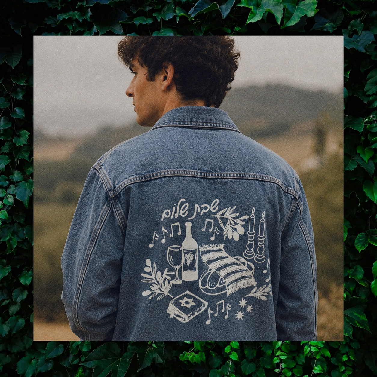 Shabbat Shalom Denim Jacket | Unique Jewish Aesthetic Clothing